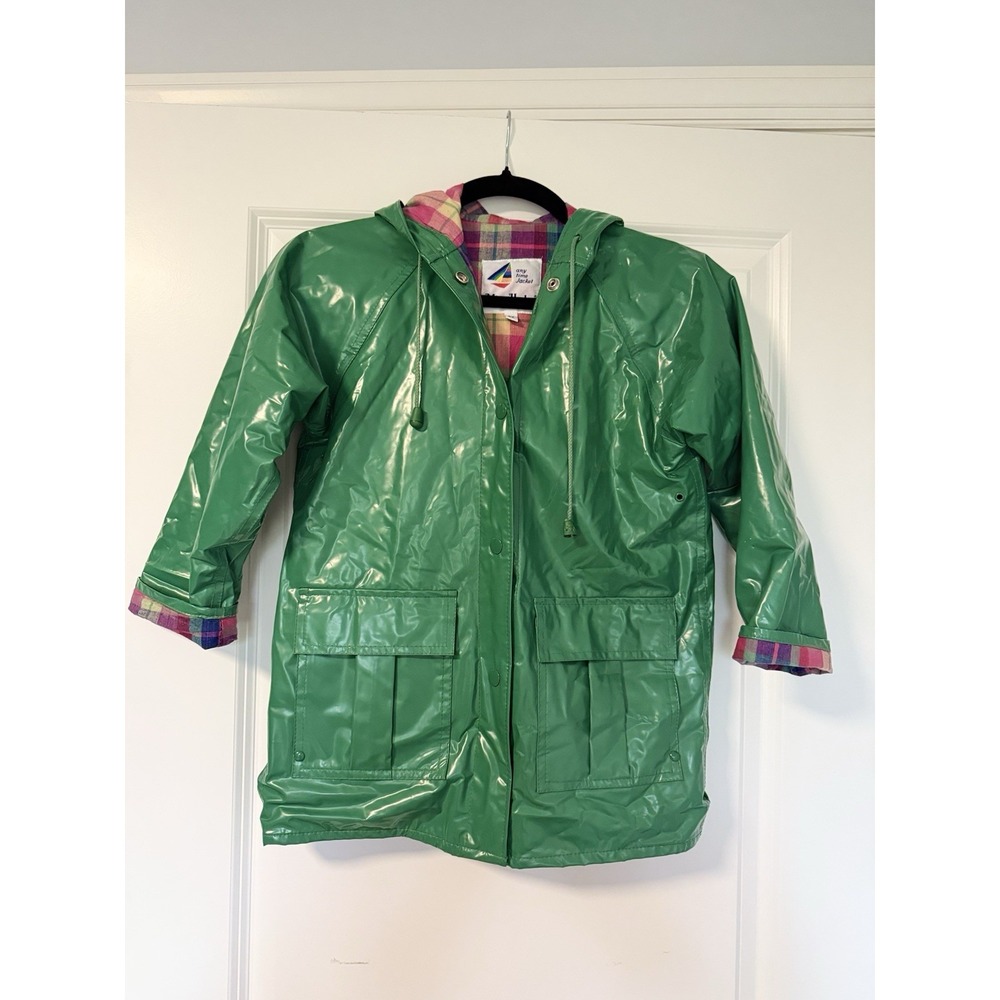 VTG Misty Harbor 'Anytime' Rain Jacket Green Girls 6x